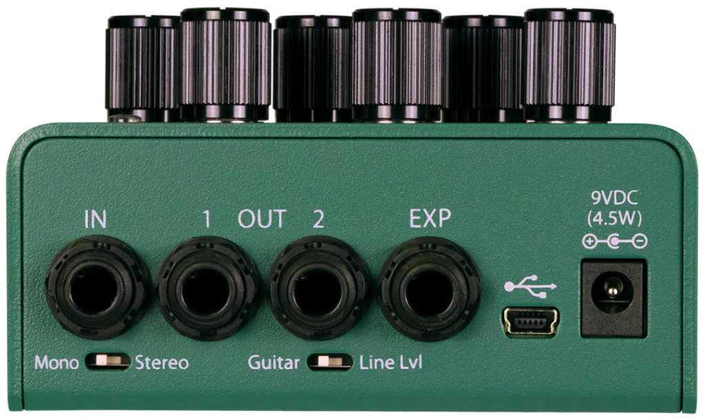 Eventide TriceraChorus tri streo chorus effects pedal back panel midi expression pedal